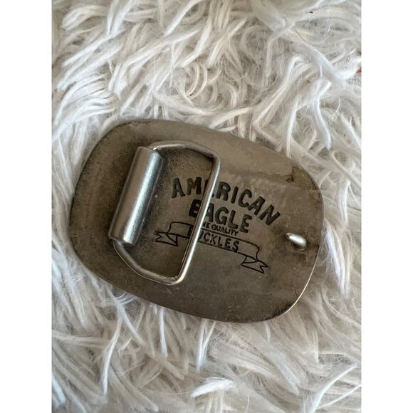 Vintage American Eagle Belt Buckle Leather Metal Hand Tooled - Picture 2 of 5